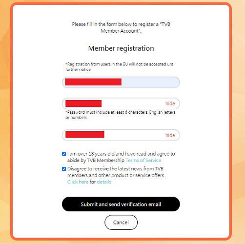 TVB in South Africa account sign up process - 3