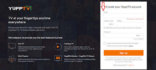 YuppTV-sign-up-for-account