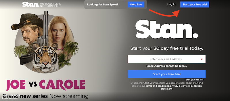 sign up for Stan free trial in the usa