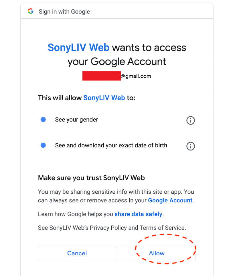 create-sonyliv-account-with-gmail-account-in-Nigeria