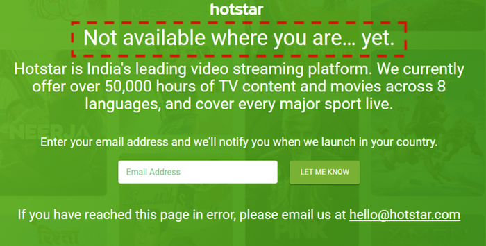 disney+ hotstar geo-blocked error message