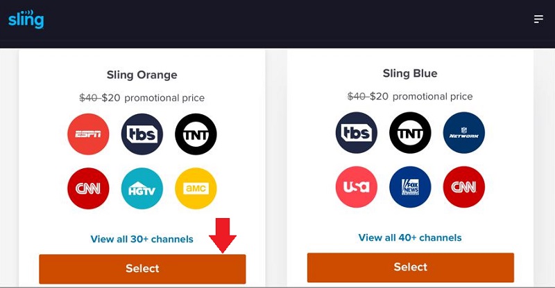 How to subscribe to sling tv from Singapore - step-3