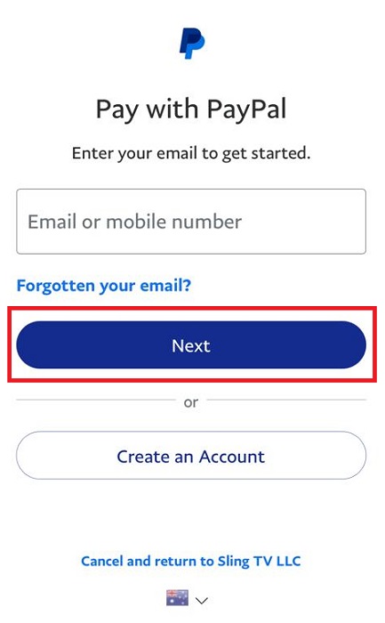 How to subscribe to sling tv from Australia - step-6