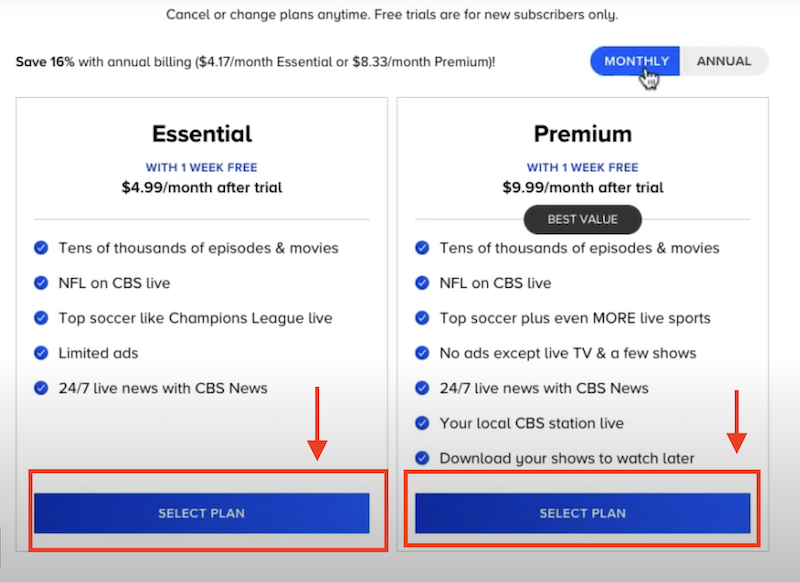 how to signup for paramount plus - step-2