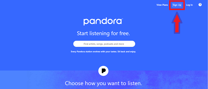 Pandora Sign Up Process Step 3