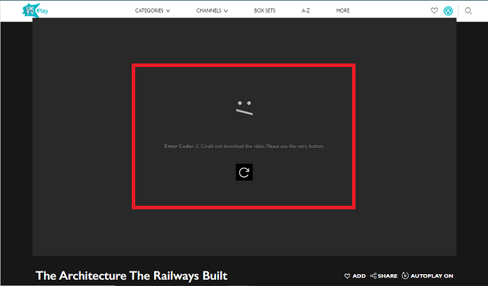 UKTV Play geo-restriction error message