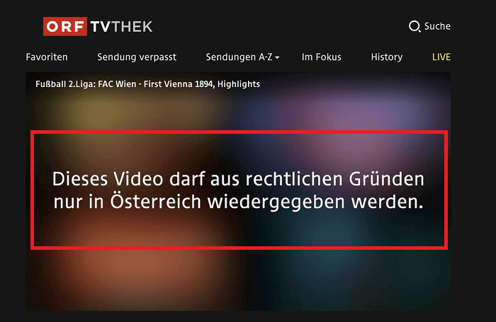 ORF geo-restriction error message